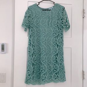 Vici Collection -teal lace mini dress